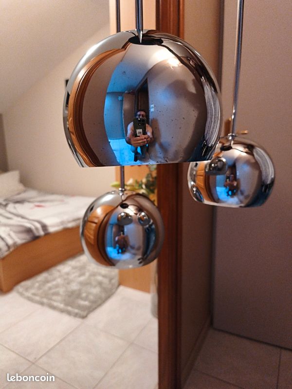 Luminaire 3 suspentes vintage (image 3)