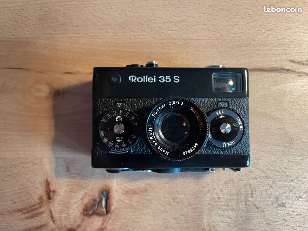 Appareil Photo Argentique Rollei 35 TE - Chrome - Années 80 - Avec Housse