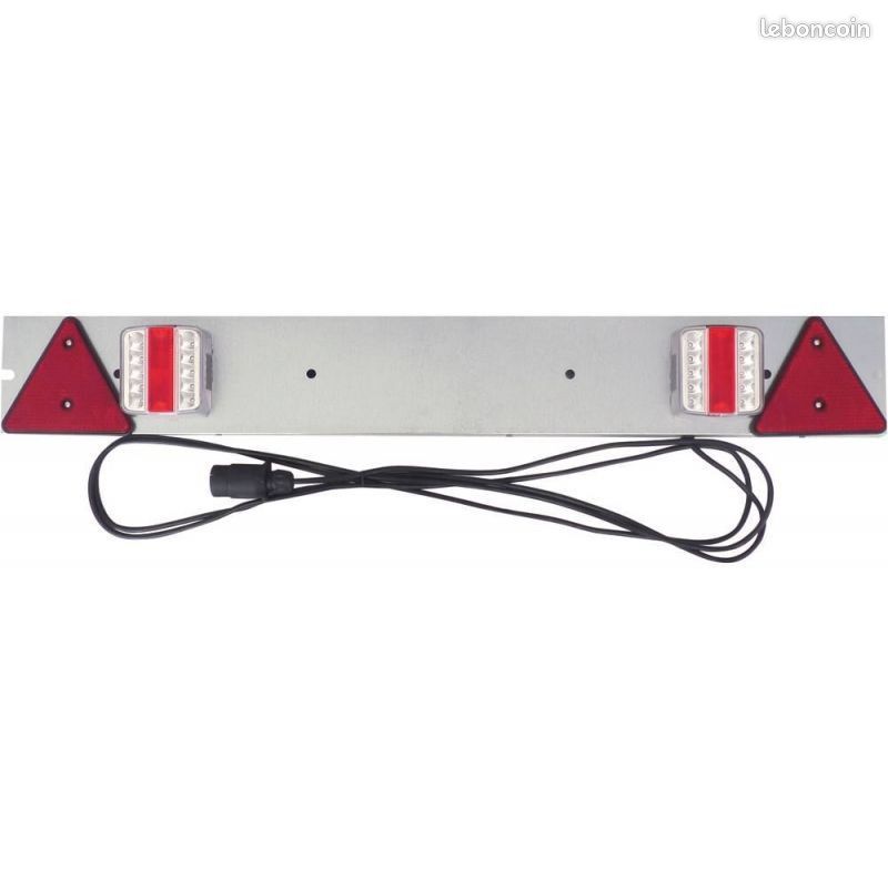 Rampe d'éclairage pour remorque - 4 feux + triangle - Sans anti-brouillard (image 1)