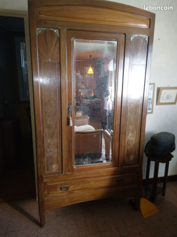 Othon Kolping Armoire A Glace En Marqueterie De Citronnier Et