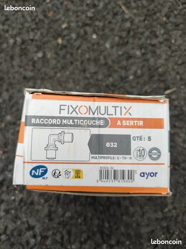 Lot de 5 Raccords Multicouche à Sertir Coude Ø32 - FIXOMULTIX (Ayor) (image 2)