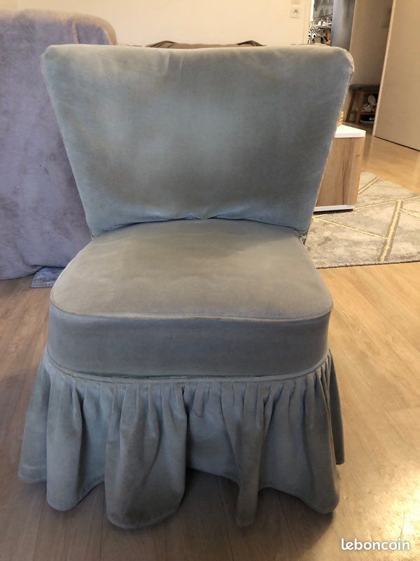Fauteuil une place vert kaki en velours (image 1)