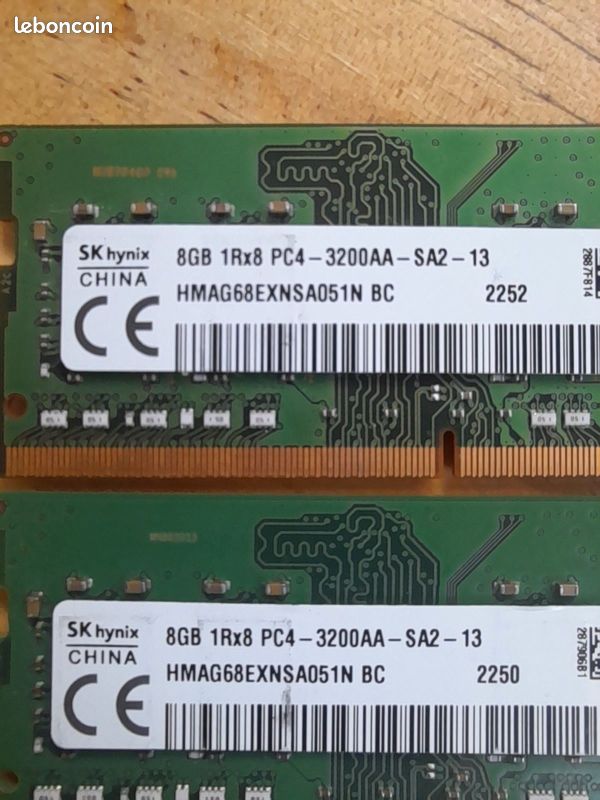 Lot RAM DDR4 Sodimm 16go 3200MHz [2×8go] (image 4)