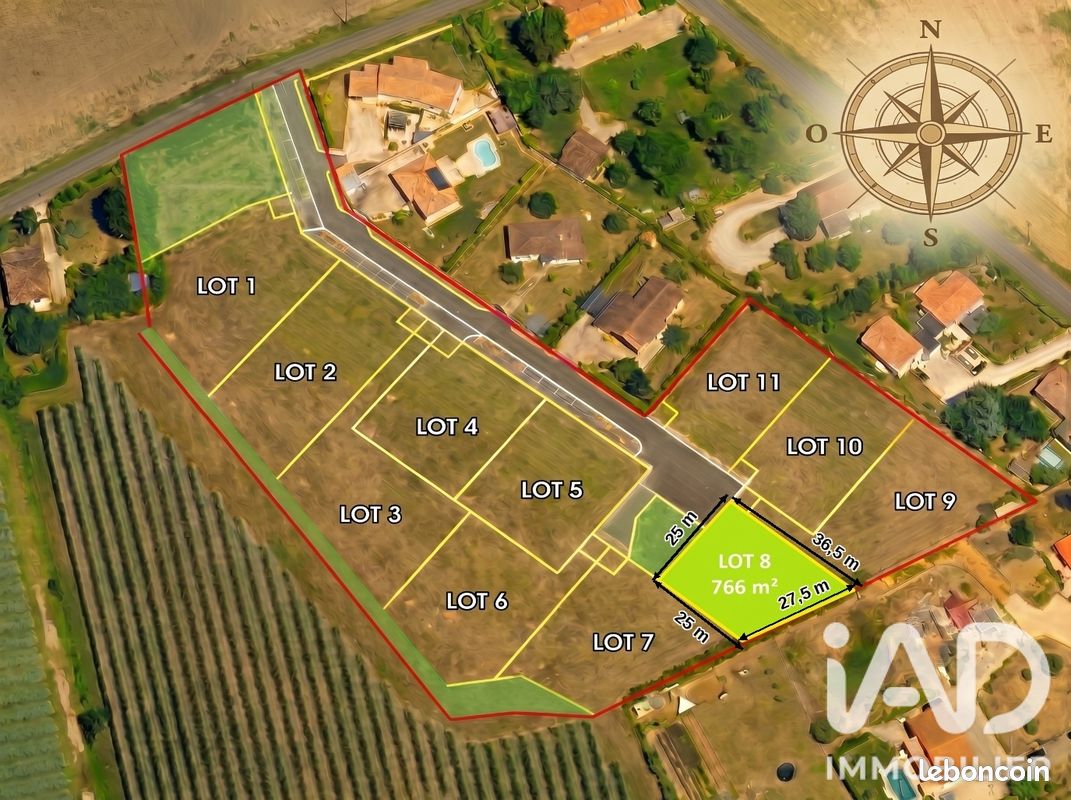 Terrain 766 m² · à Bressols · 766 m² · 81 900 €