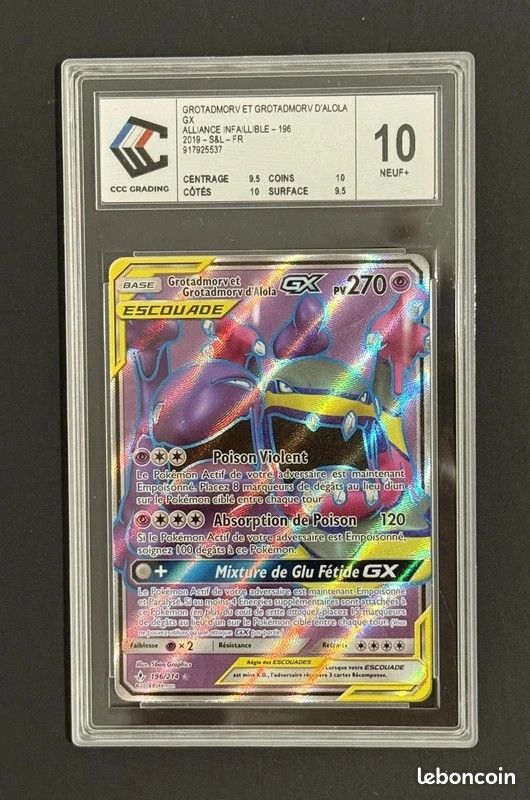 Pokémon Grotadmorv et Grotadmorv d'Alola GX 196/214 CCC 10 (image 1)