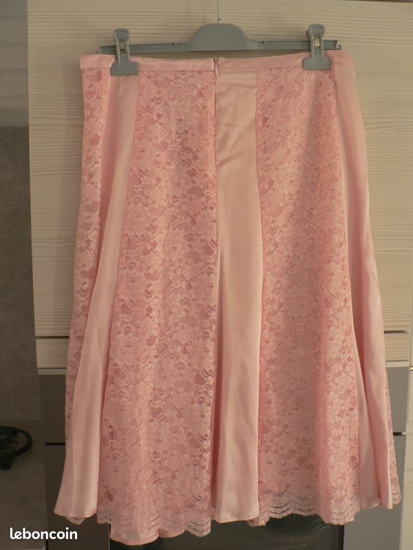 Jupe neuve habillee mariage marque antonelle taille 44 rose poudree (image 4)