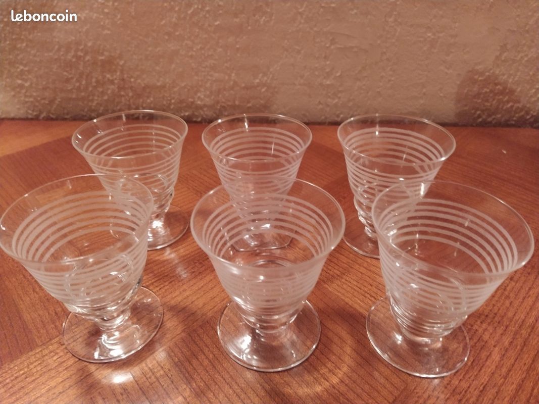 Verre à vin vintage lot de six (image 1)