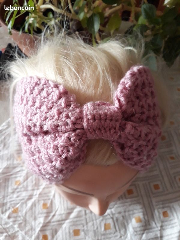 Bandeau de tête cache oreilles 48 cm avec noeud - headband (image 4)