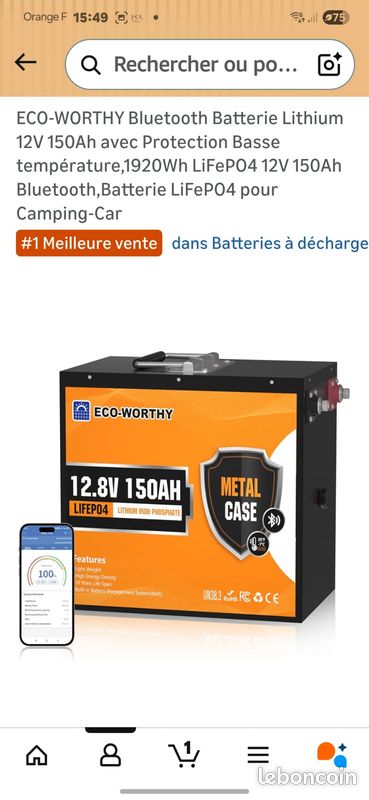 Batterie Lithium LiFePO4 12.8v 150AH- Haute performance (image 2)