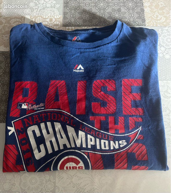 T-shirt Manches Longues Majestic MLB Chicago Cubs 2016 - Taille XL (taille L) (image 1)
