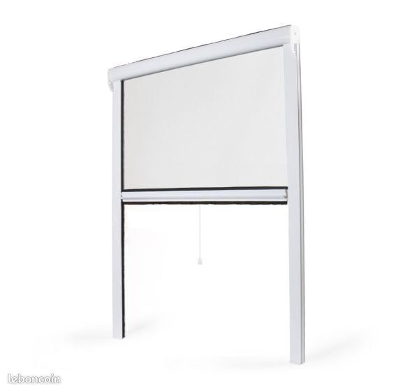 Store moustiquaire fenêtre PVC L800 x H1300mm - Ajustable (image 1)