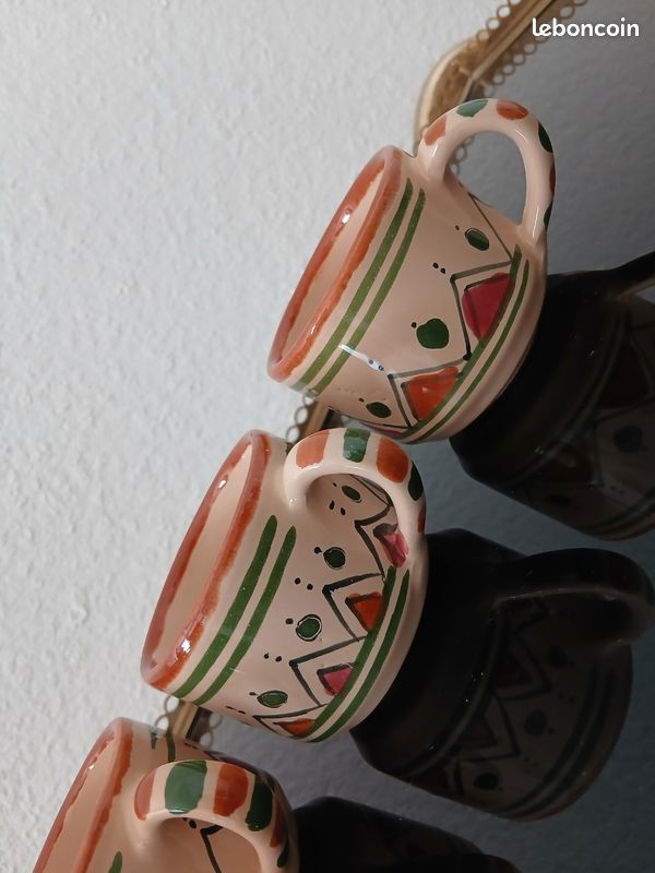 Lot de 4 tasses et un vase ethniques (image 4)