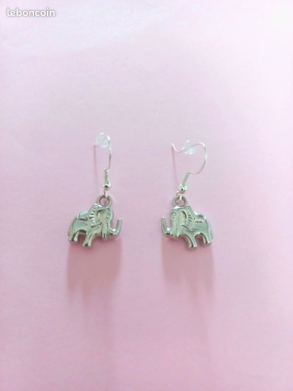 Boucles d'oreilles éléphant NEUF (image 1)