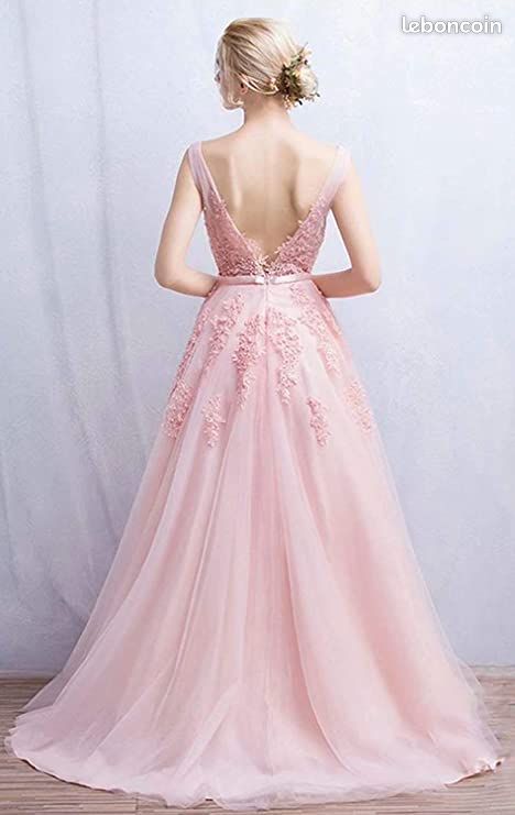 Robe de demoiselle d'honneur rose poudrée (image 3)