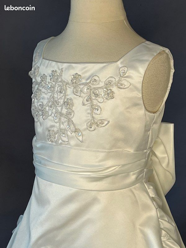 Robe enfant blanche baptême communion cérémonie mariage 4 ans 893 (image 4)