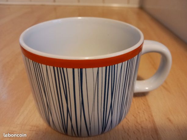 Lot De 4 Mugs Linvosges - Multicolores, En Céramique, état Occasion Mais Fonctionnels
