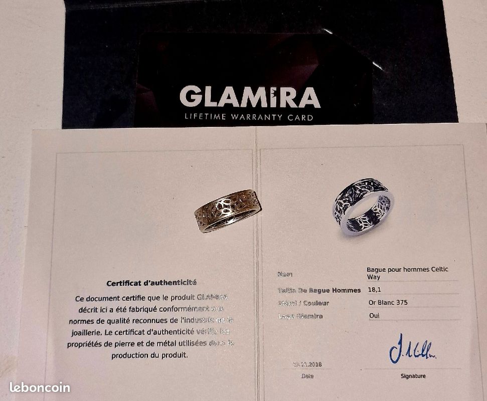 Bague Homme ou femme Or blanc 375 Glamira Montres Bijoux