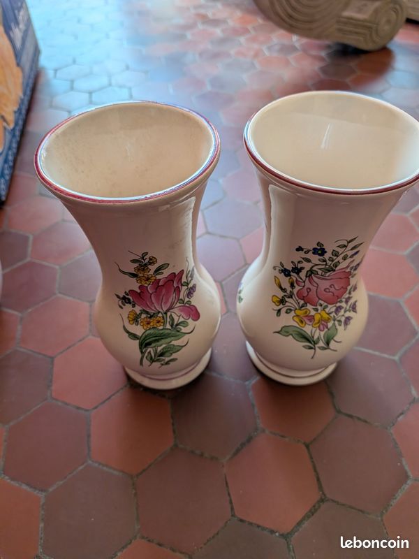 Vases de Lunéville motif fleurs (image 1)