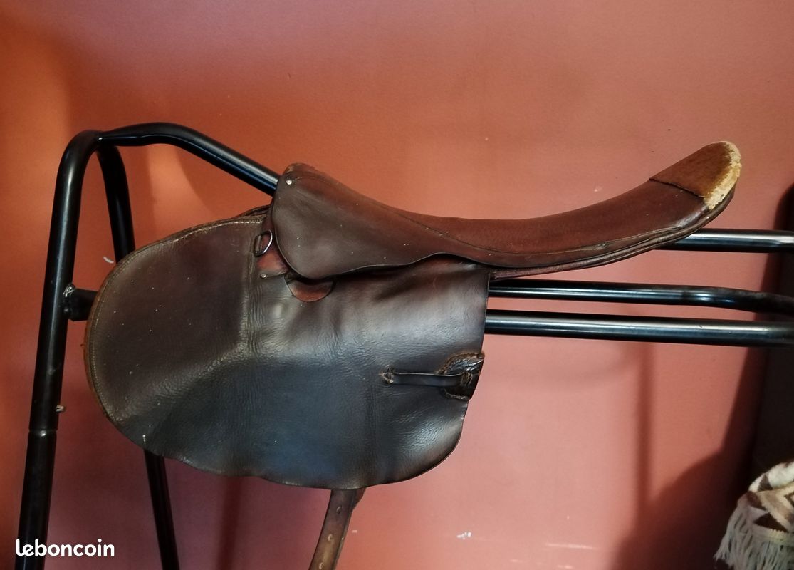 Ancienne Selle Western Orlov Hill En Cuir - Modèle Course Canon Aile - Cheval