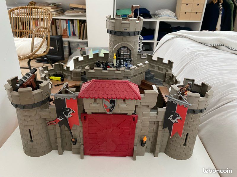 Playmobil 6001 Knights Citadelle des chevaliers de l'aigle mur meurtrière : Achat occasion | Autres jeux de construction Playmobil Gris Plastique Bon état