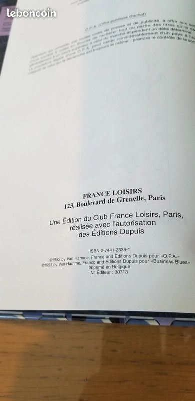 Bd Largo Winch OPA business blues double album Francq Van Hamme (image 3)