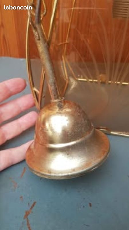 Lot 2 lustres vintage métal doré et verre fumé (image 5)