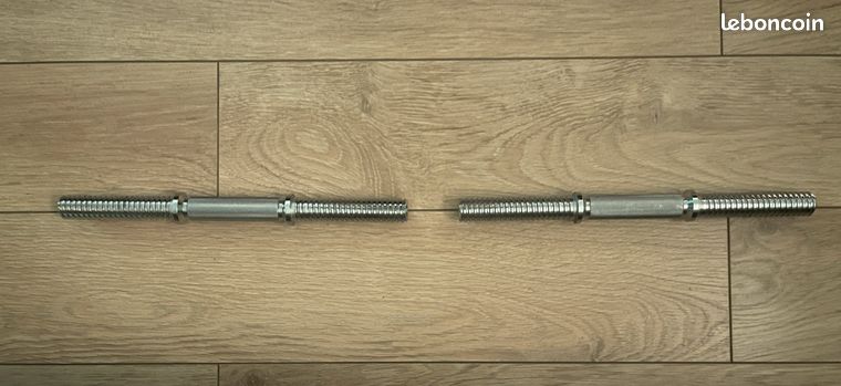 Lot De 2 Barres D'haltères Courtes GORILLA SPORTS - Chrome, Diamètre 30 Mm, Charge Max 100 Kg - Avec Fermetures étoile