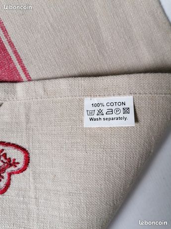 ALIZEA ou AMADEUS ou ATHEZZA ? - NAPPE CARRÉE CŒURS RAYURES - 1m x 1m - NEUF ❤️ (image 10)
