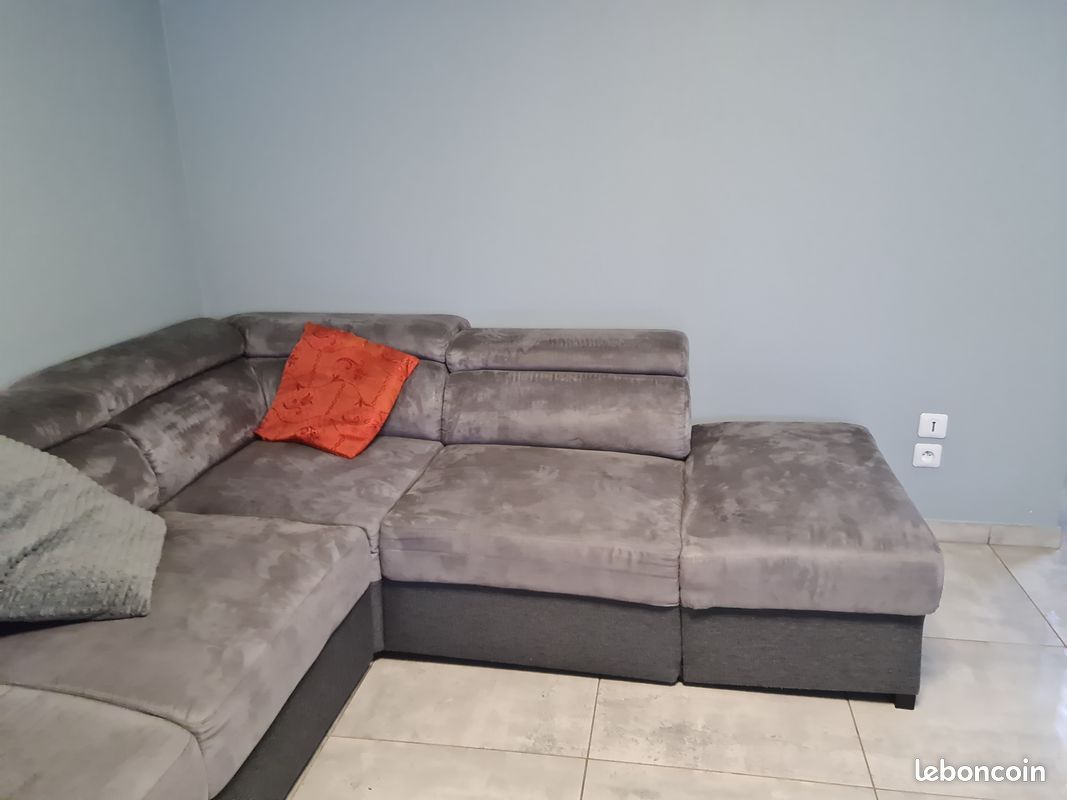 Vend canapé + peut se convertir en lit + 2 poufs (image 2)