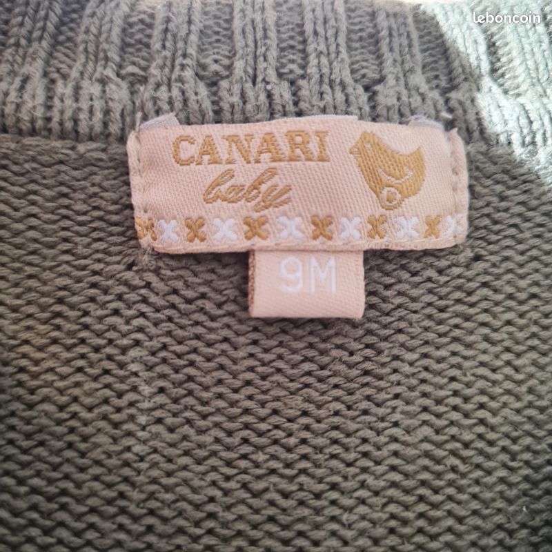 Gilet bébé kaki 9mois (image 3)