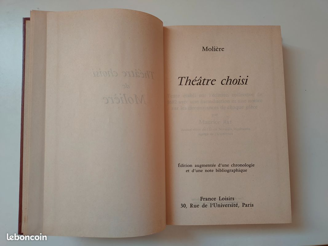 2 beaux livres La Fontaine fables complètes / Molière thèätre choisi (image 3)