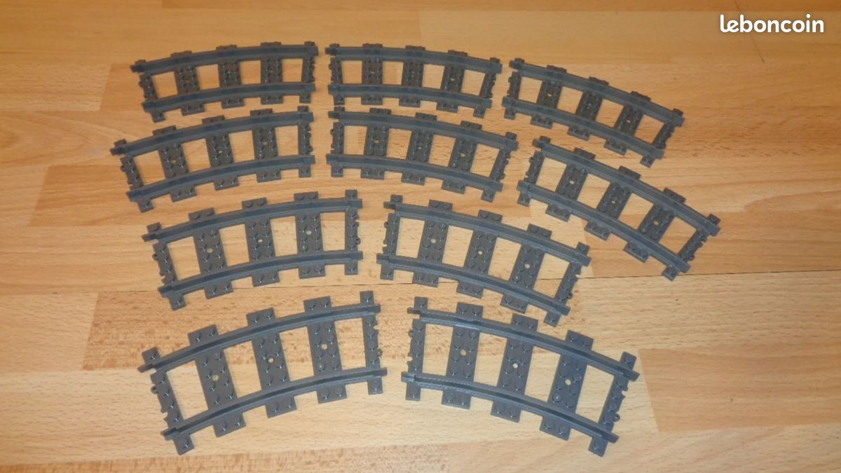 Lot de 10 rails courbes compatibles pour trains et tramways (image 9)