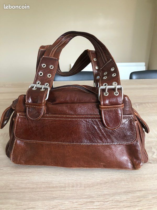 Sac à main cuir marron (image 1)