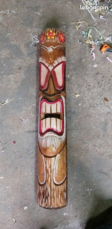 Deco Tiki masque 100 cm en bois d albesia motif Tiki bar (image 6)