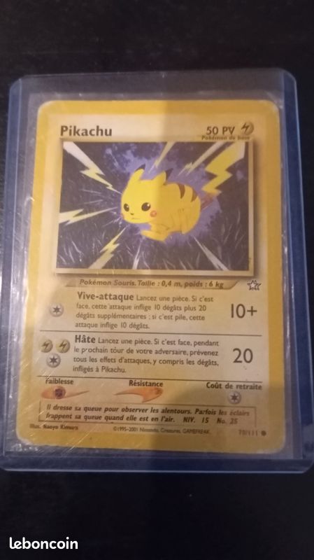 Carte pokmon pikachu 1998 70/111 - Collection Carte pokmon pikachu 1998 70/111 - Collection