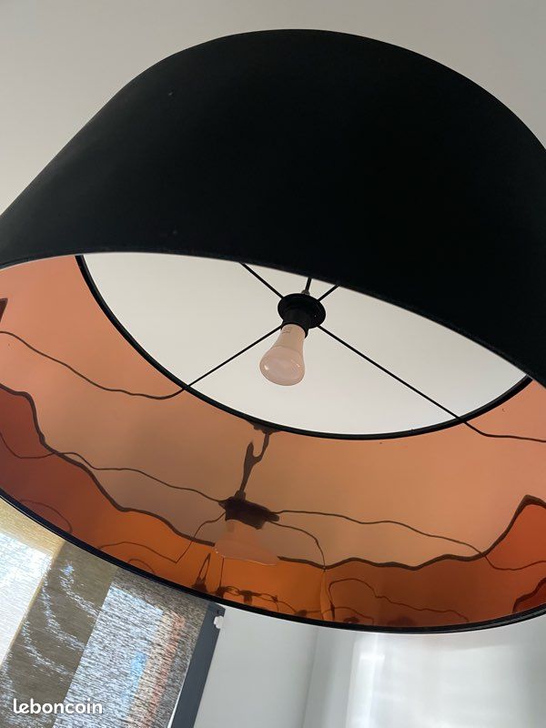 Abat-jour Rond En Tissu Noir E27 – Design Élégant Et Simple, Parfait Pour Lampe De Chevet, Salon Ou Chambre