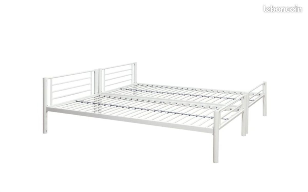 2 lits de 1 personne avec matelas (image 1)