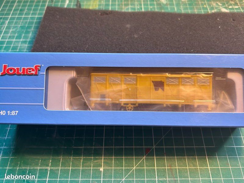 Wagon Couvert Jouef HO 1/87 - Gs Bétail SNCF Époque IV - Jaune - Neuf HJ6232