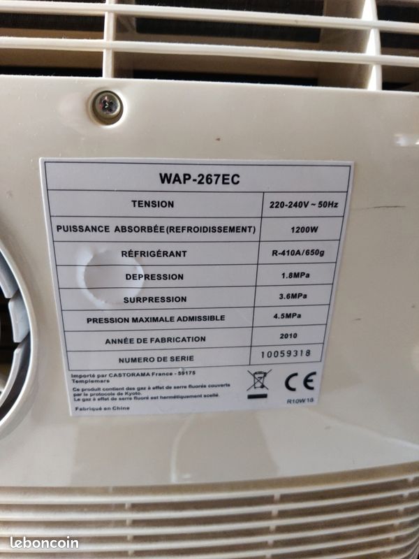 Climatiseur portatif castorama wap-267 EC (image 5)