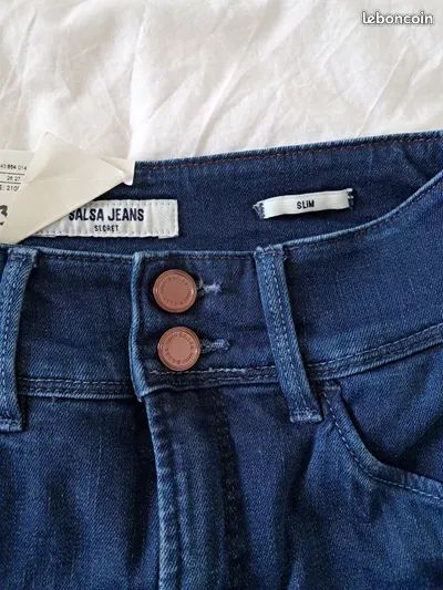 Jean femme neuf SALSA JEANS Push In Slim Secret bleu denim W28 L32 europe taille 36 (image 3)