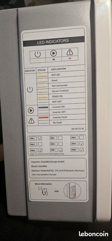 Onduleur Goodwe 5kW Monophasé GW5000-DNS-30 - 2 MPPT - Neuf Sous Emballage