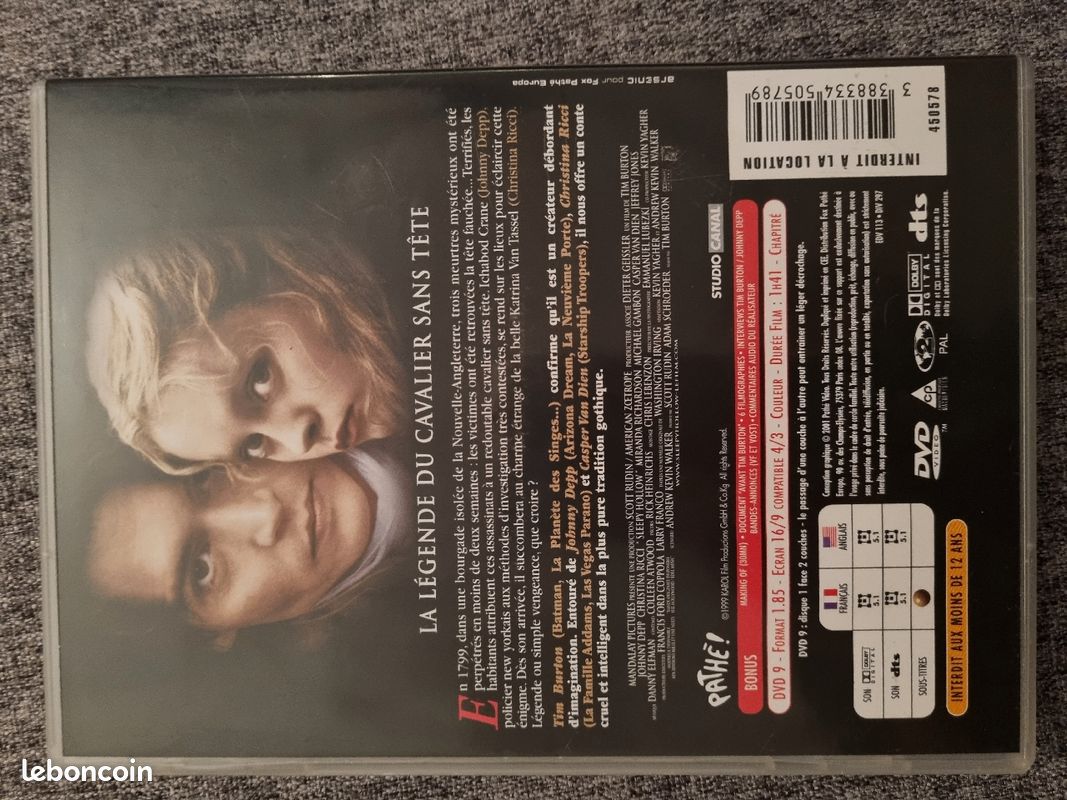 DVD Film Fantastique - Sleepy Hollow - ETAT Correct - Johnny Depp / Tim Burton (image 2)