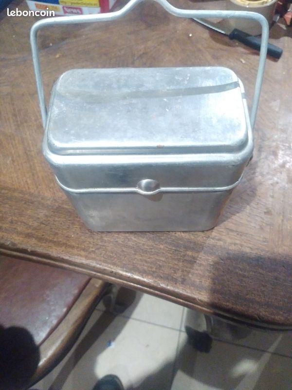Gamelles Militaire Vintage En Aluminium 3 Parties Nordmetall 1-55 PSCO, état D'origine