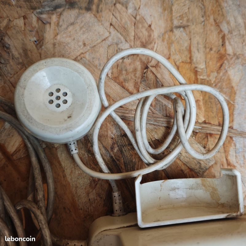 Téléphone Ancien Socotel S63 PTT - 1979 - Blanc, Combiné Réglable - Bon état