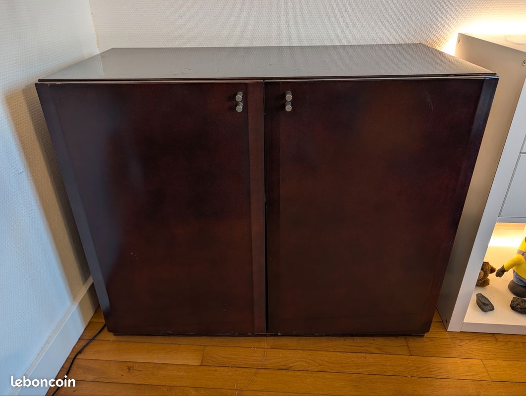 Meuble bas de rangement en bois - 90 × 45 × 75 cm (image 1)