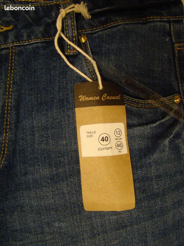 Jean femme bleu t40 (image 3)