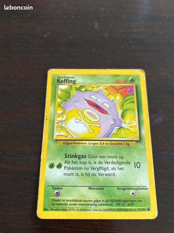 koffing pokemon card 1995 Koffing 051/102 Base Set (Shadowless) Regular for sale online
