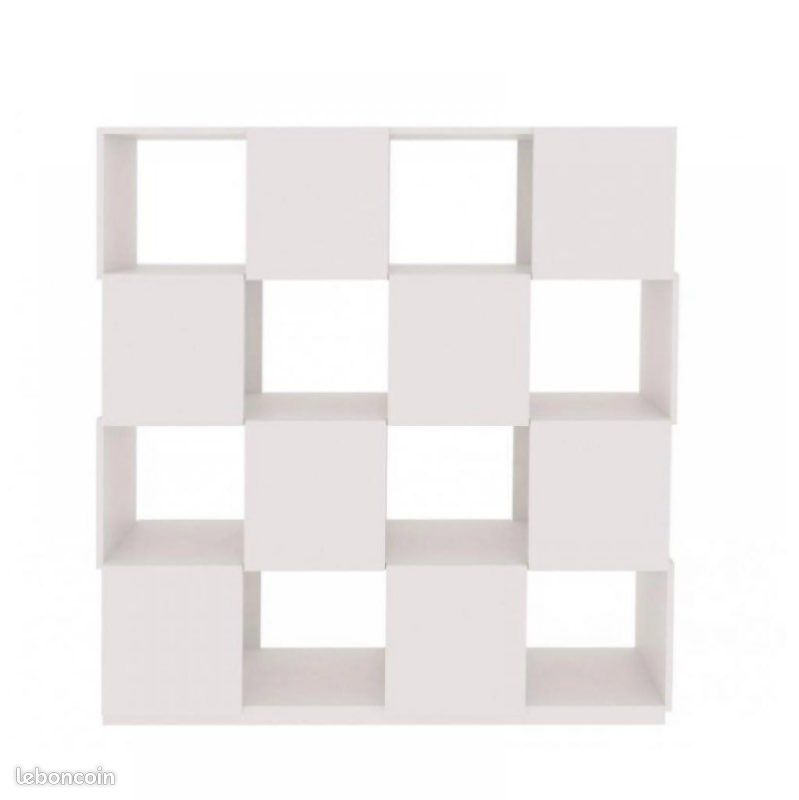 Bibliothèque design blanche à compartiments (image 3)