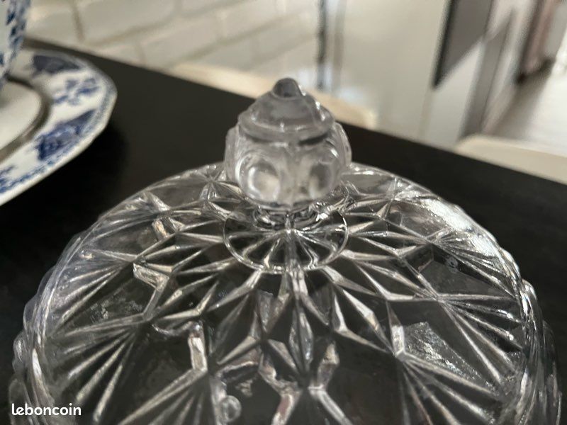 ANCIENNE CLOCHE À fromage en verre EUR 22,00 - FR