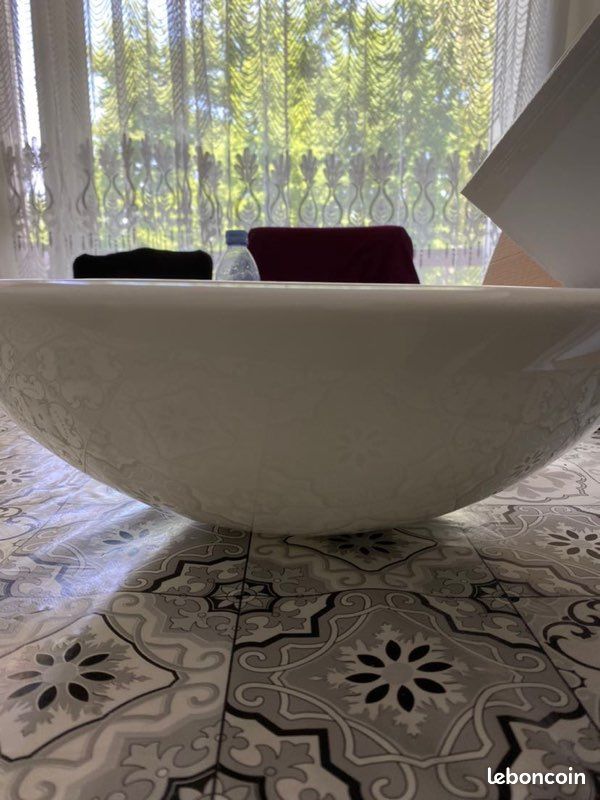 Vasque verre blanc (image 3)